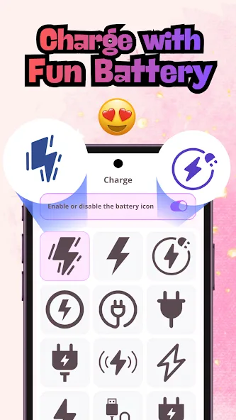 Emoji Battery customization controls